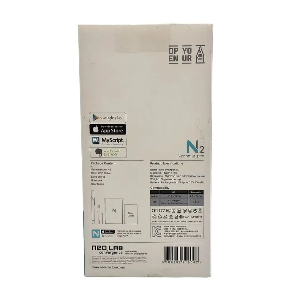 Neo N2 Smartpen (F110) Neo Smartpen Extra Tip & Users Guide. NO Micro USB Cable